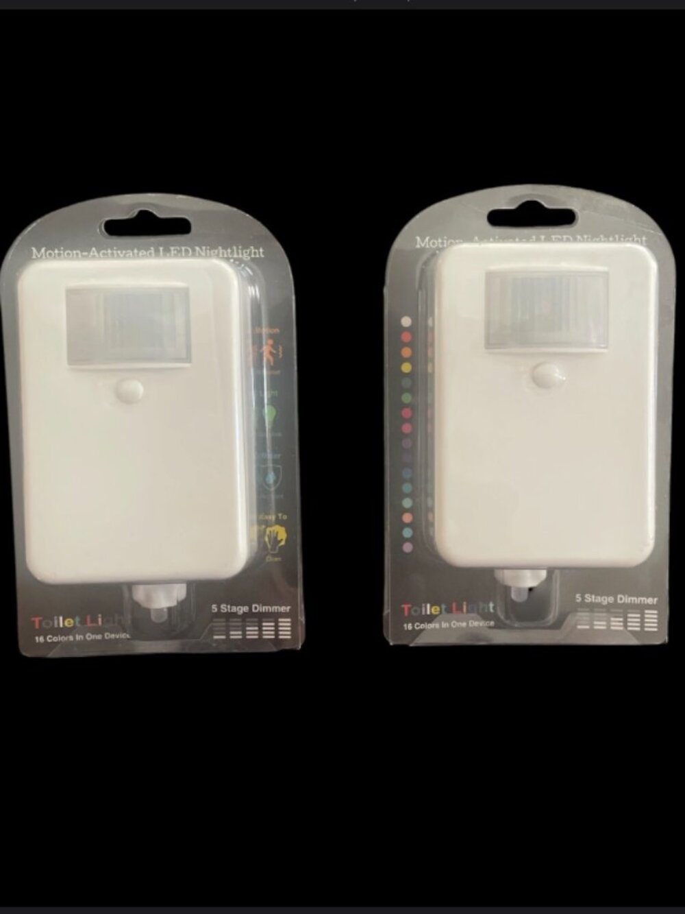 2 Packs 16 Color Motion Sensor LED Toilet Night Light,Toilet Bowl Lights,